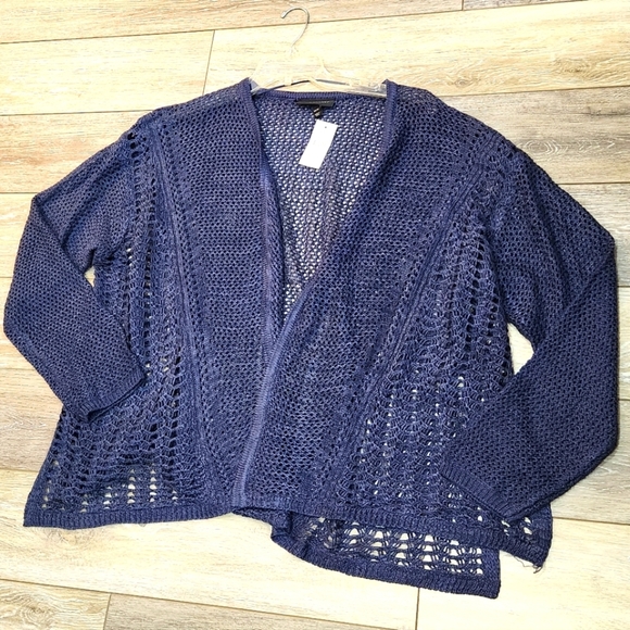 Lane Bryant Sweaters - Lane Bryant blue crochet open cardigan